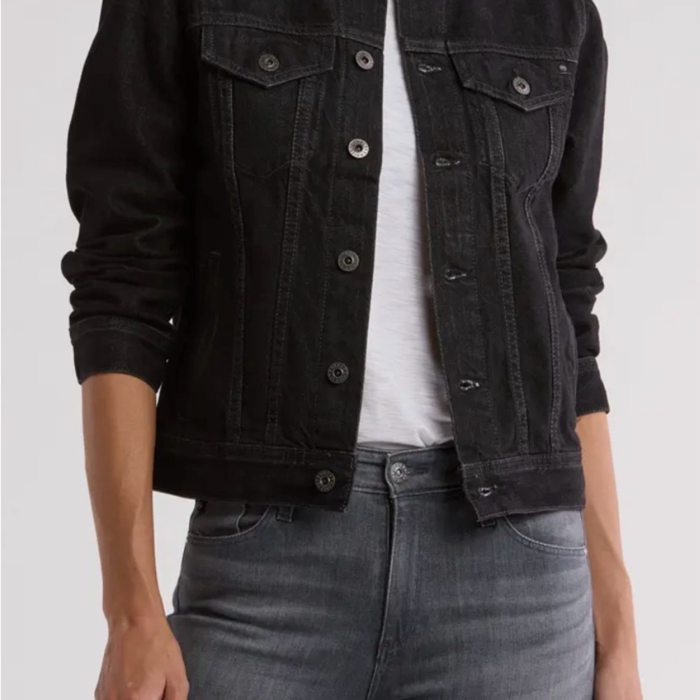 AG Adriano Goldschmied Distressed Black Denim Jacket